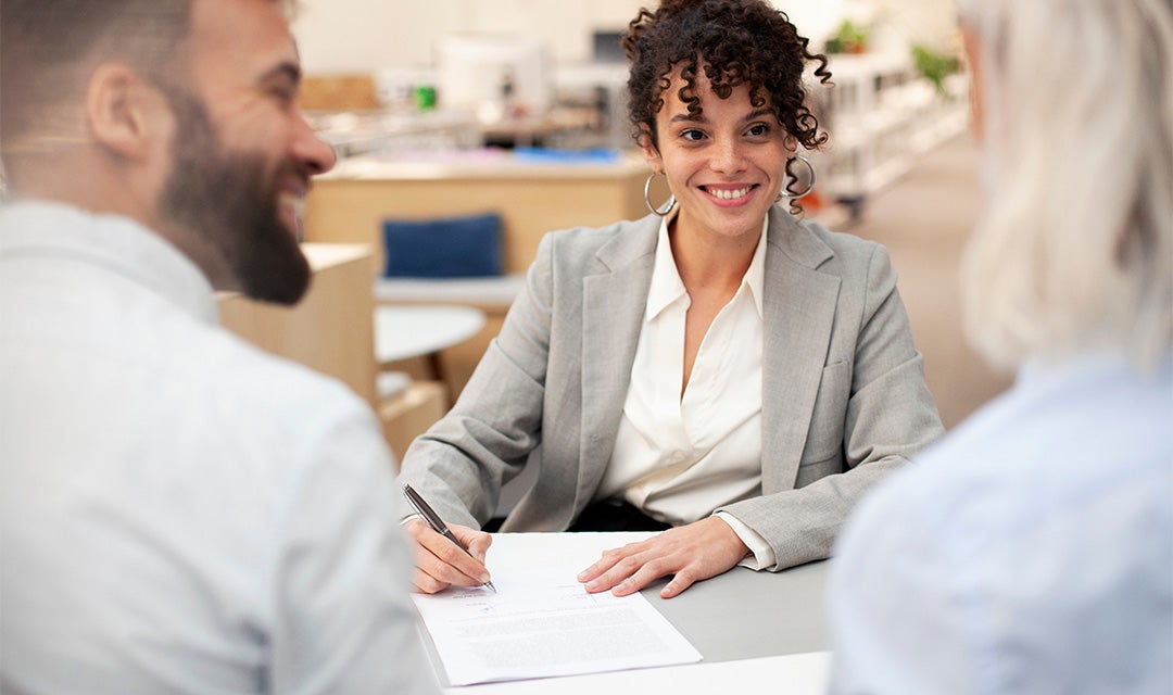 Human Resource manager talking to employees